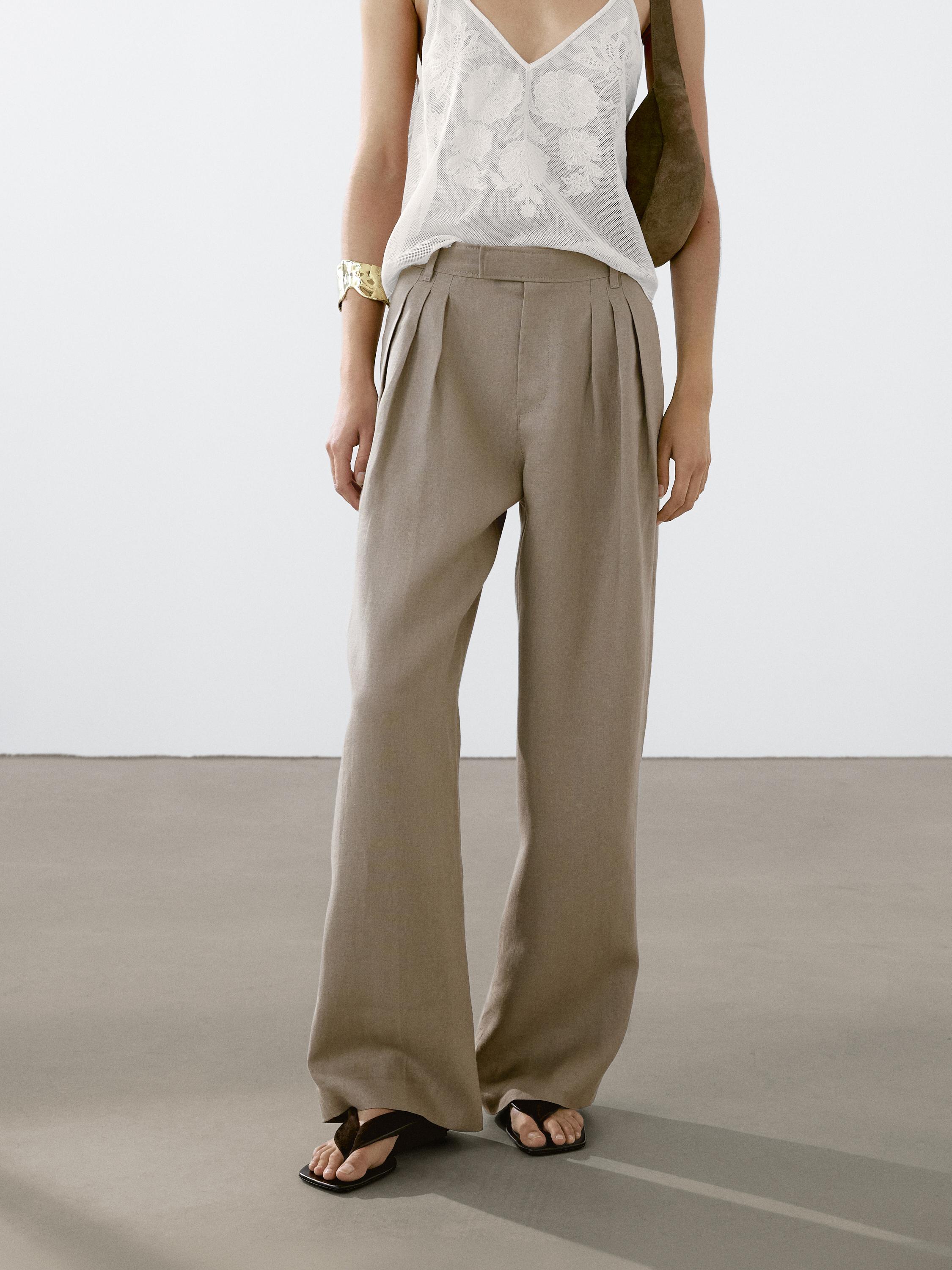 Riva Linen Trousers in Oatmeal