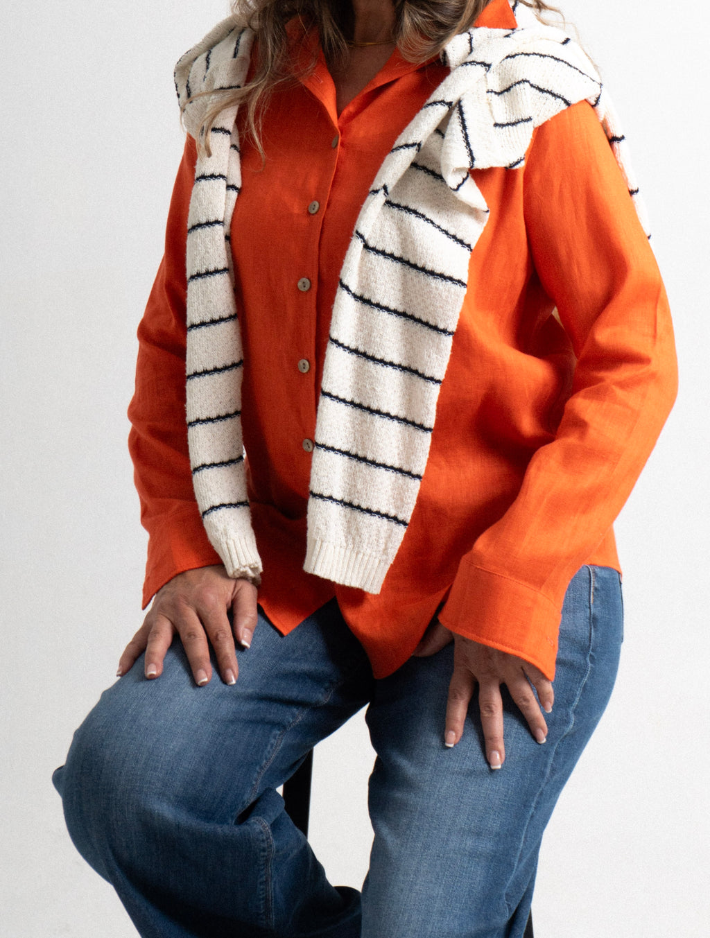 Blusa Lino San Miguel - Papaya