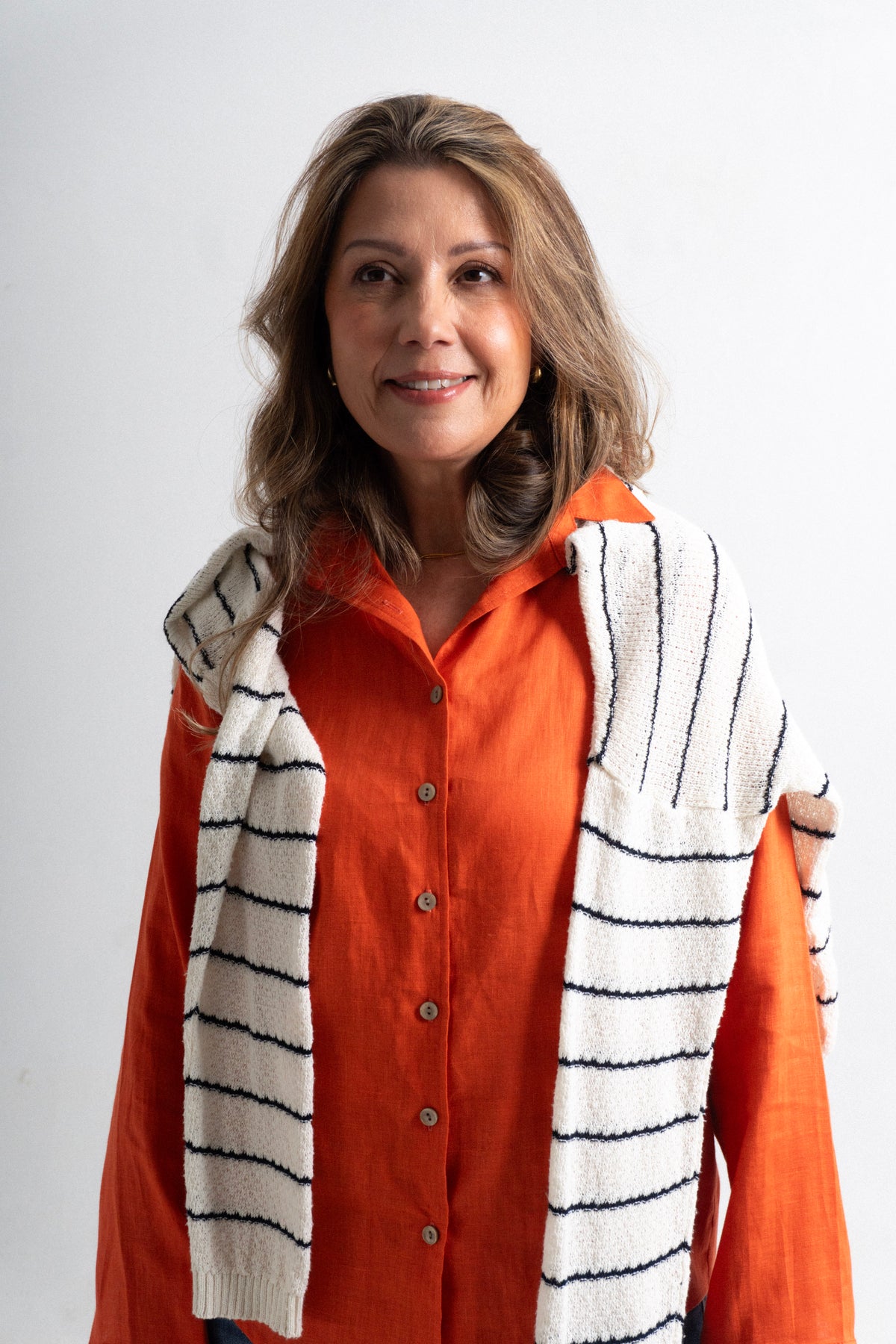 Blusa Lino San Miguel - Papaya