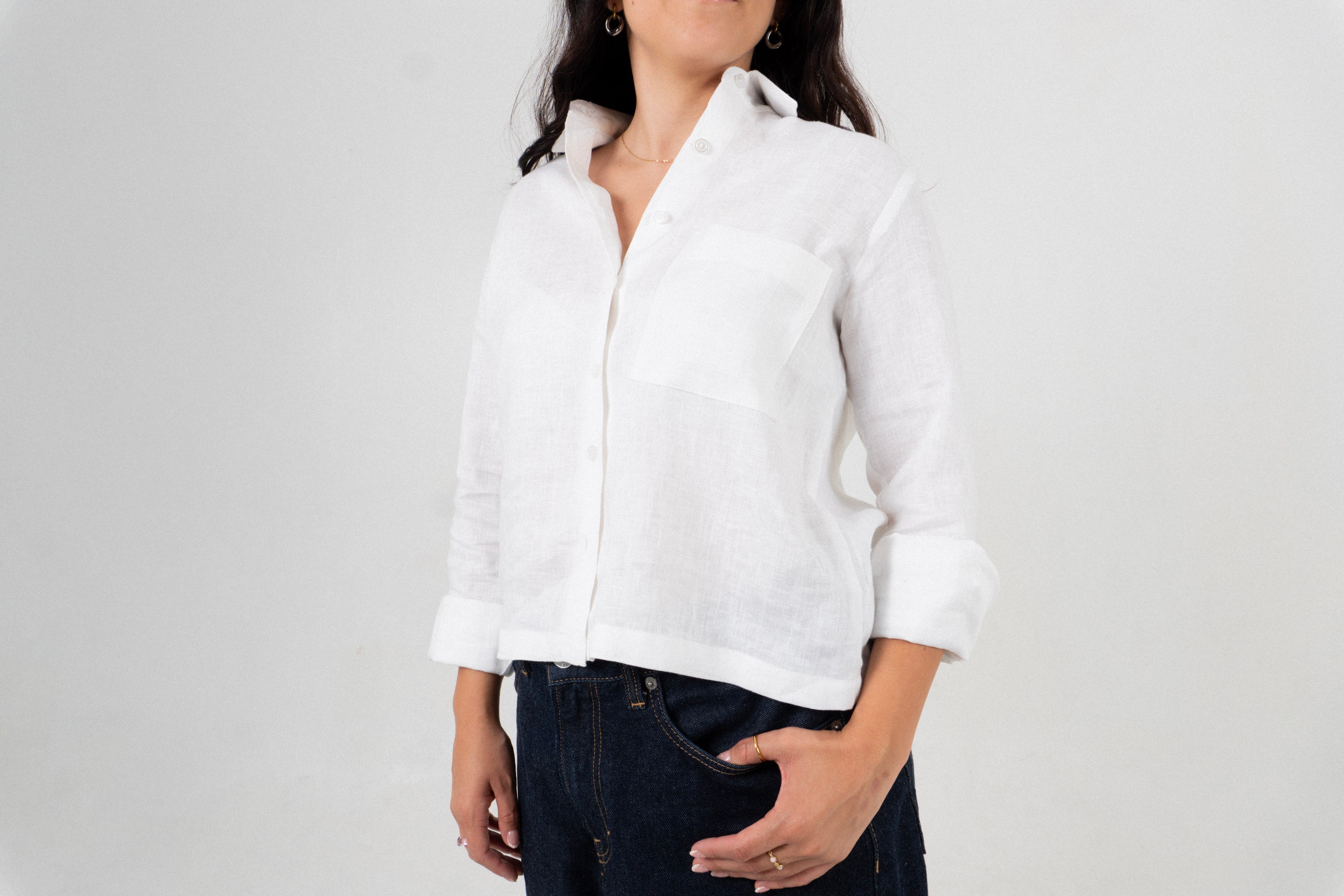 Camisa Lino Abril - Blanco