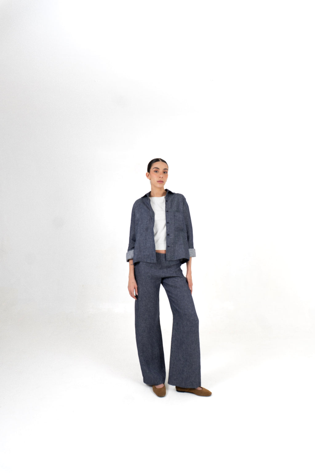 Camisa Lino Abril - Indigo