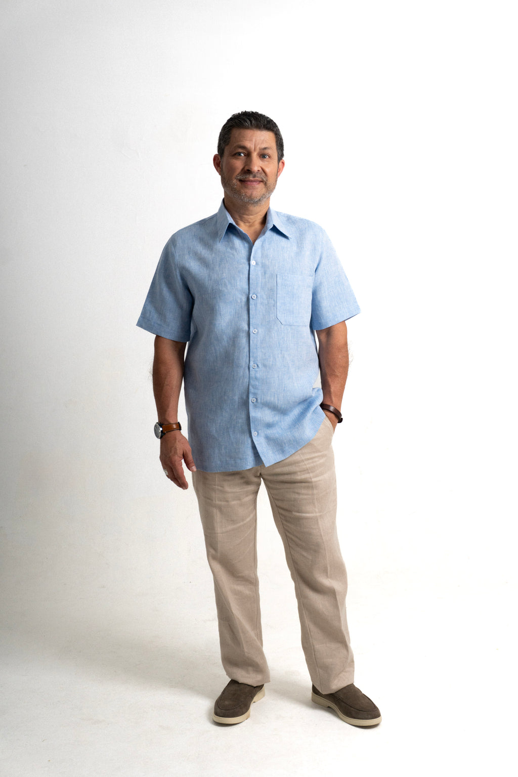 Camisa Lino Balandra - Azul Brisa