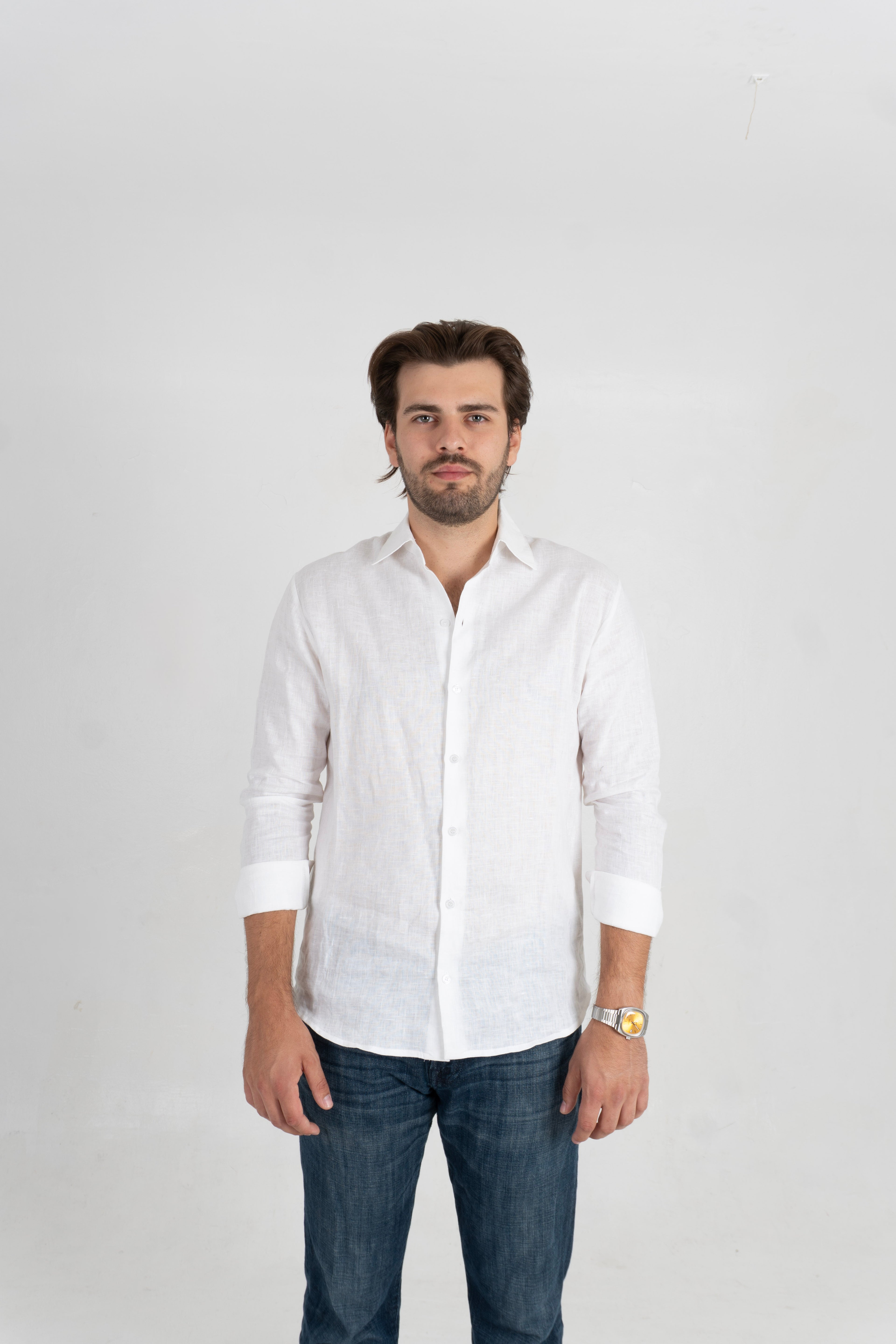 Camisa Lino Corfu - Blanco