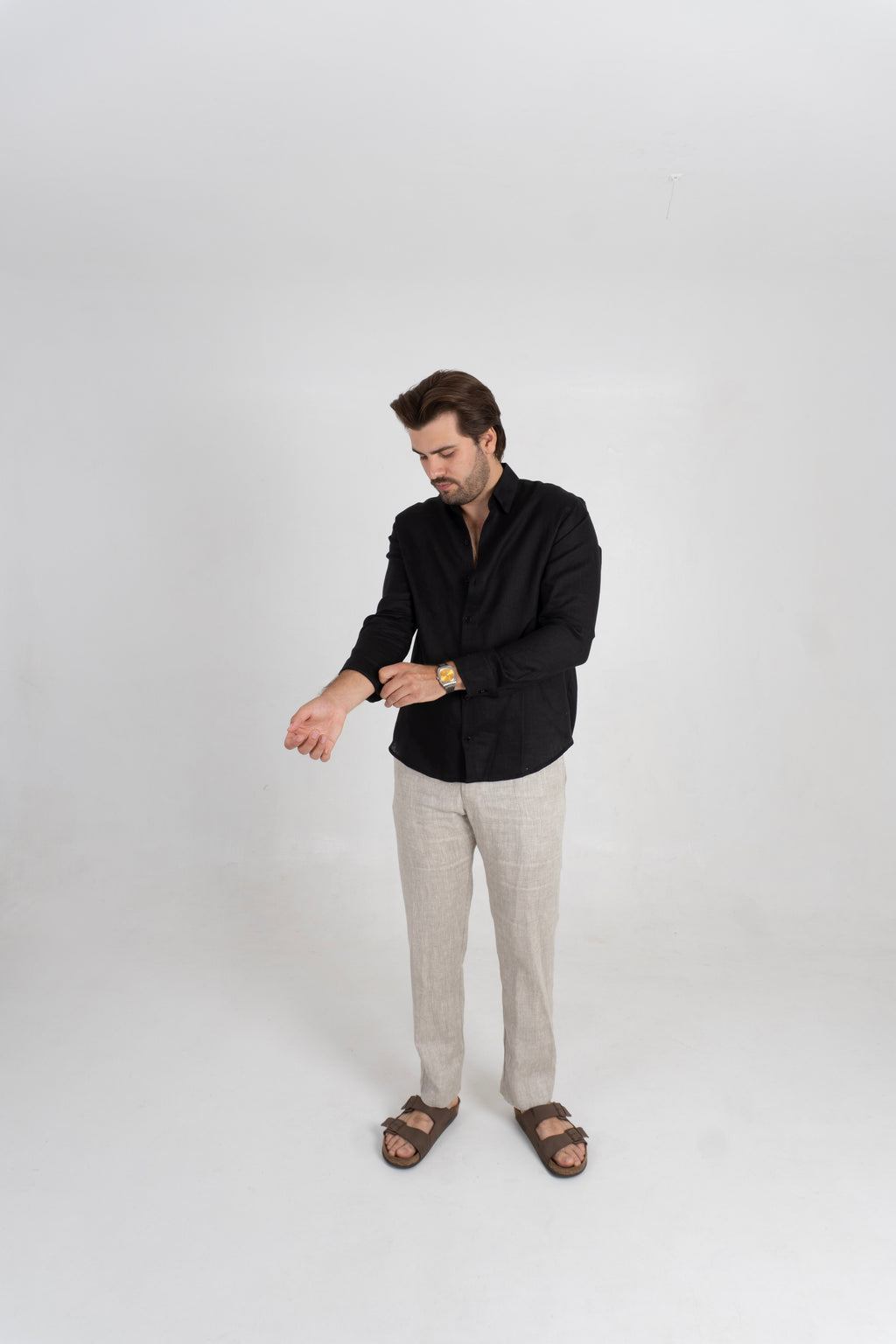 Camisa Lino Corfu - Negro