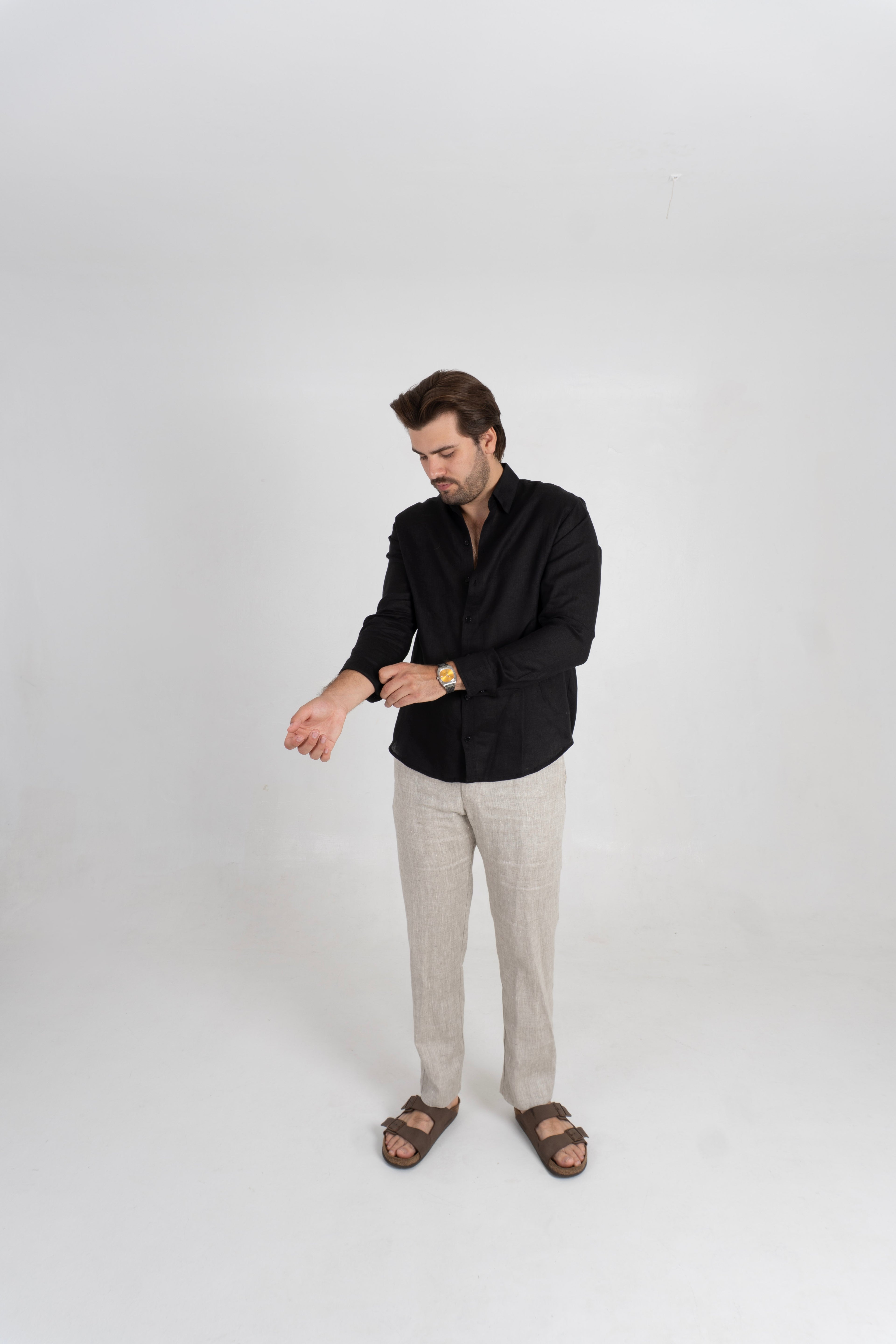 Camisa Lino Corfu - Negro
