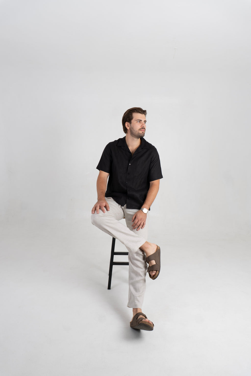 Camisa Lino Lima - Negro