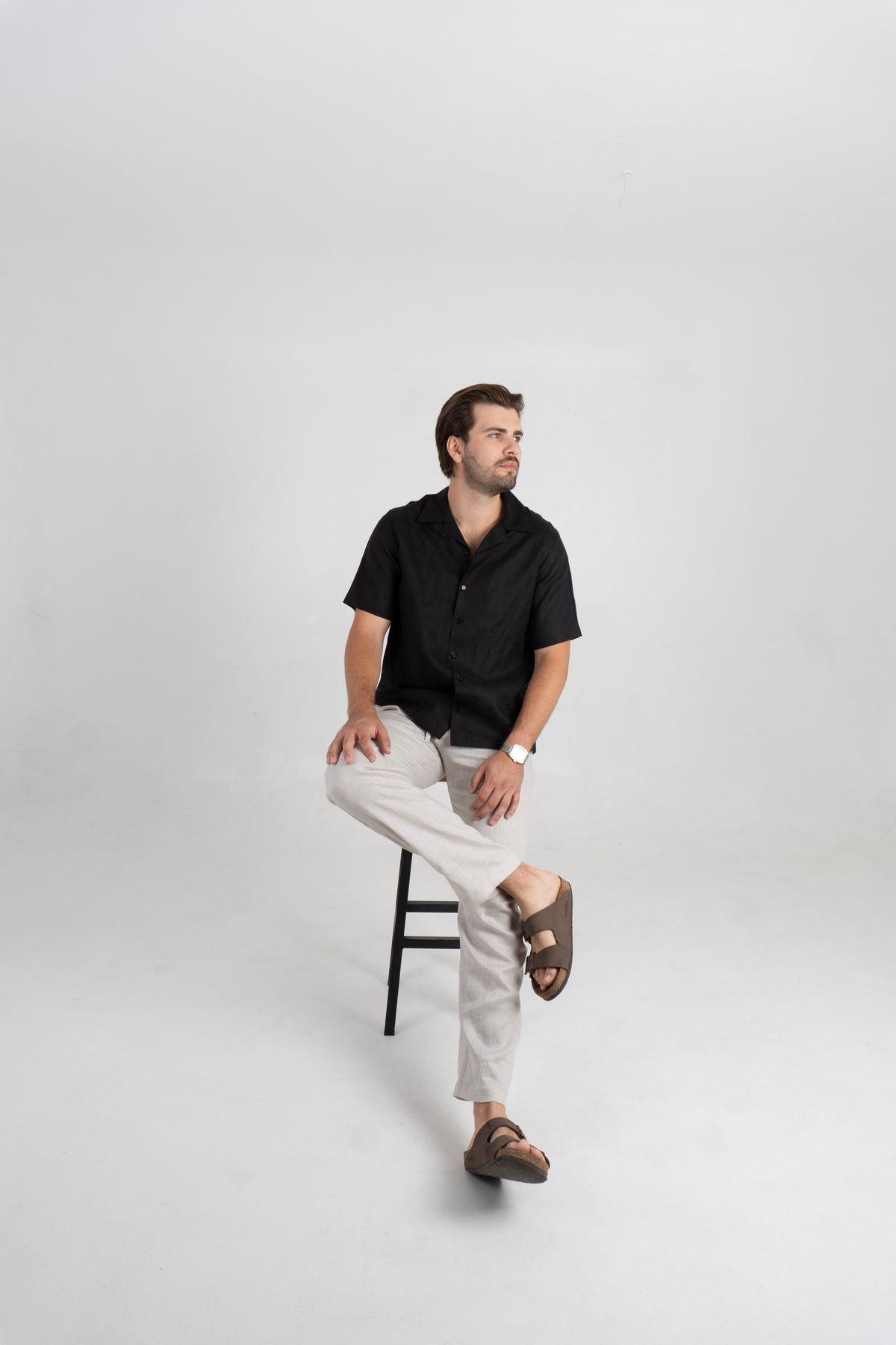 Camisa Lino Lima - Negro