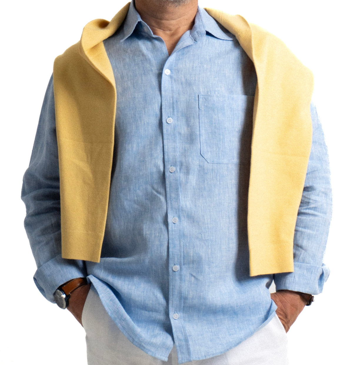 Camisa Lino Monterosso - Azul Brisa