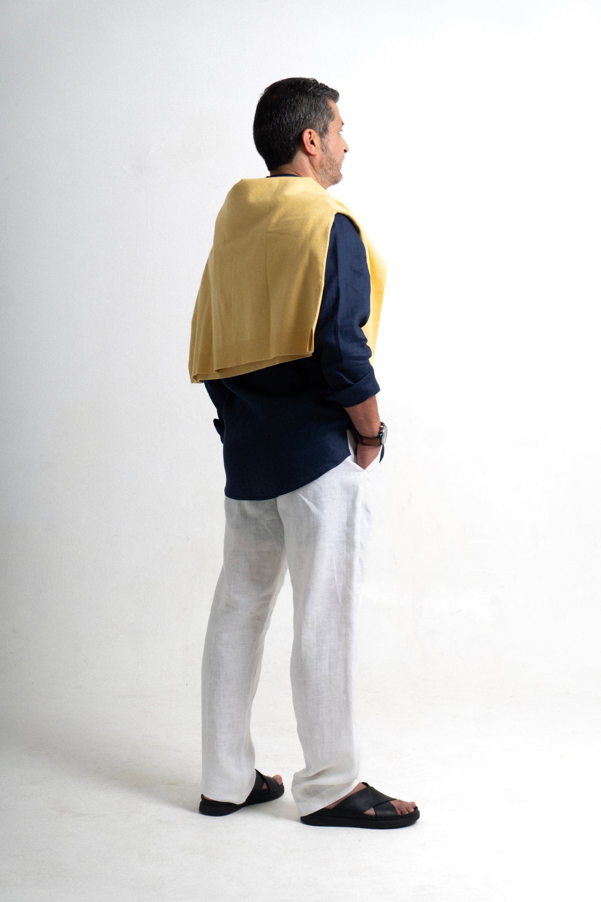 Camisa Lino Monterosso - Azul Marino