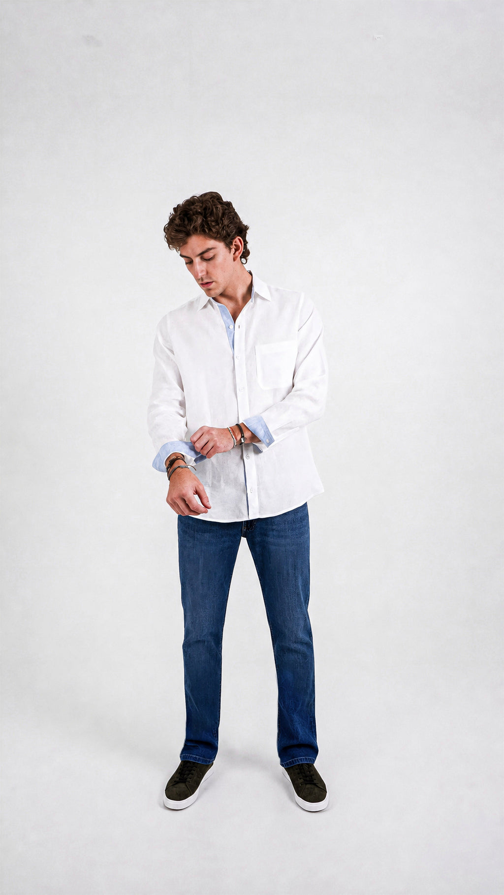 Camisa Lino Paxos - Blanco