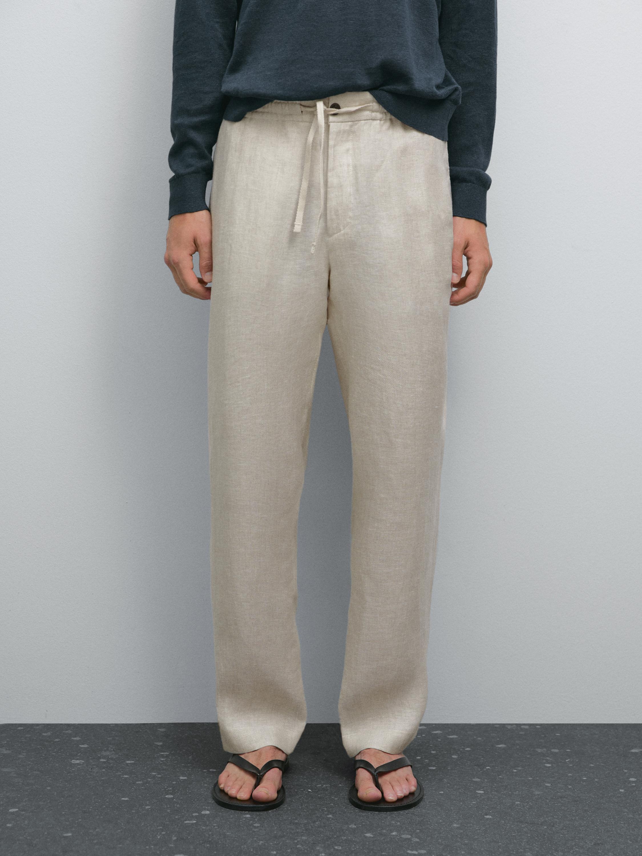 Monterroso Linen Trousers in Oatmeal