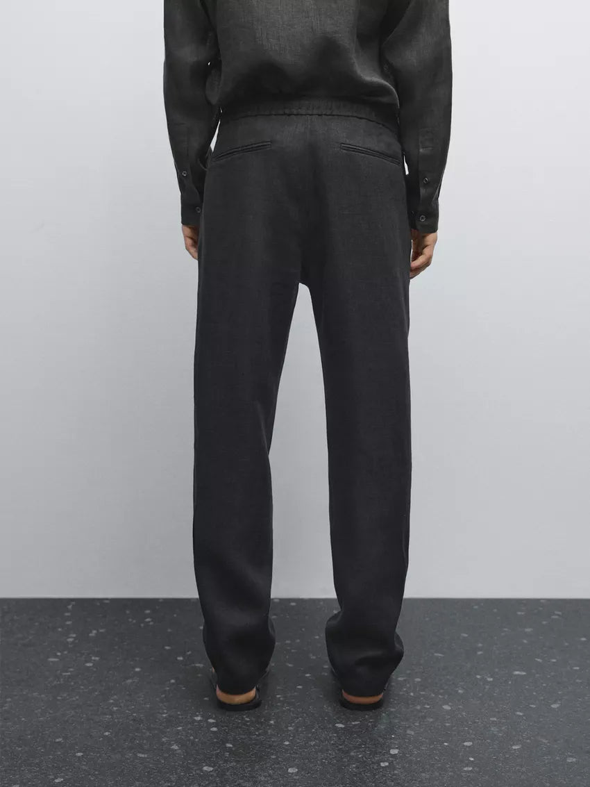 Monterroso Linen Trousers in Black