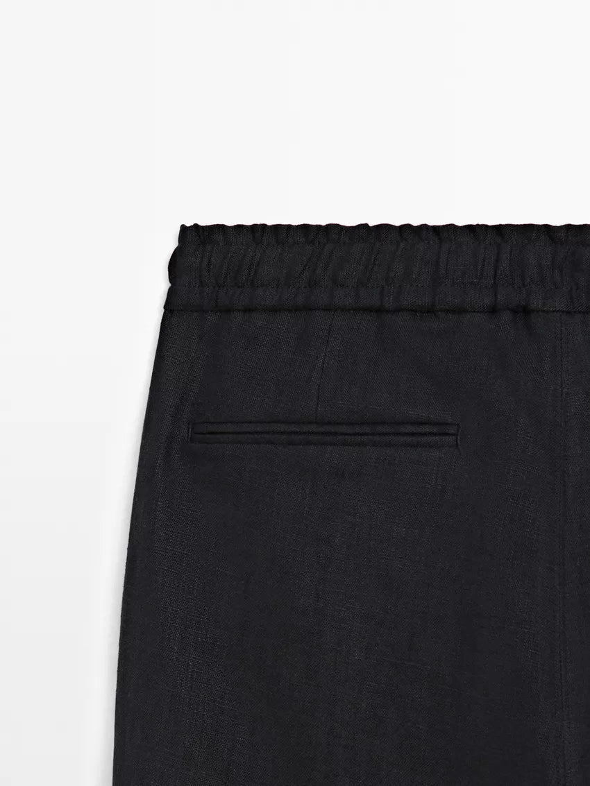 Monterroso Linen Trousers in Black