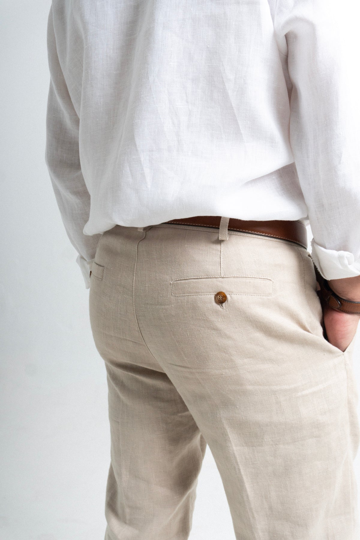 Pantalon Lino Milan - Natural