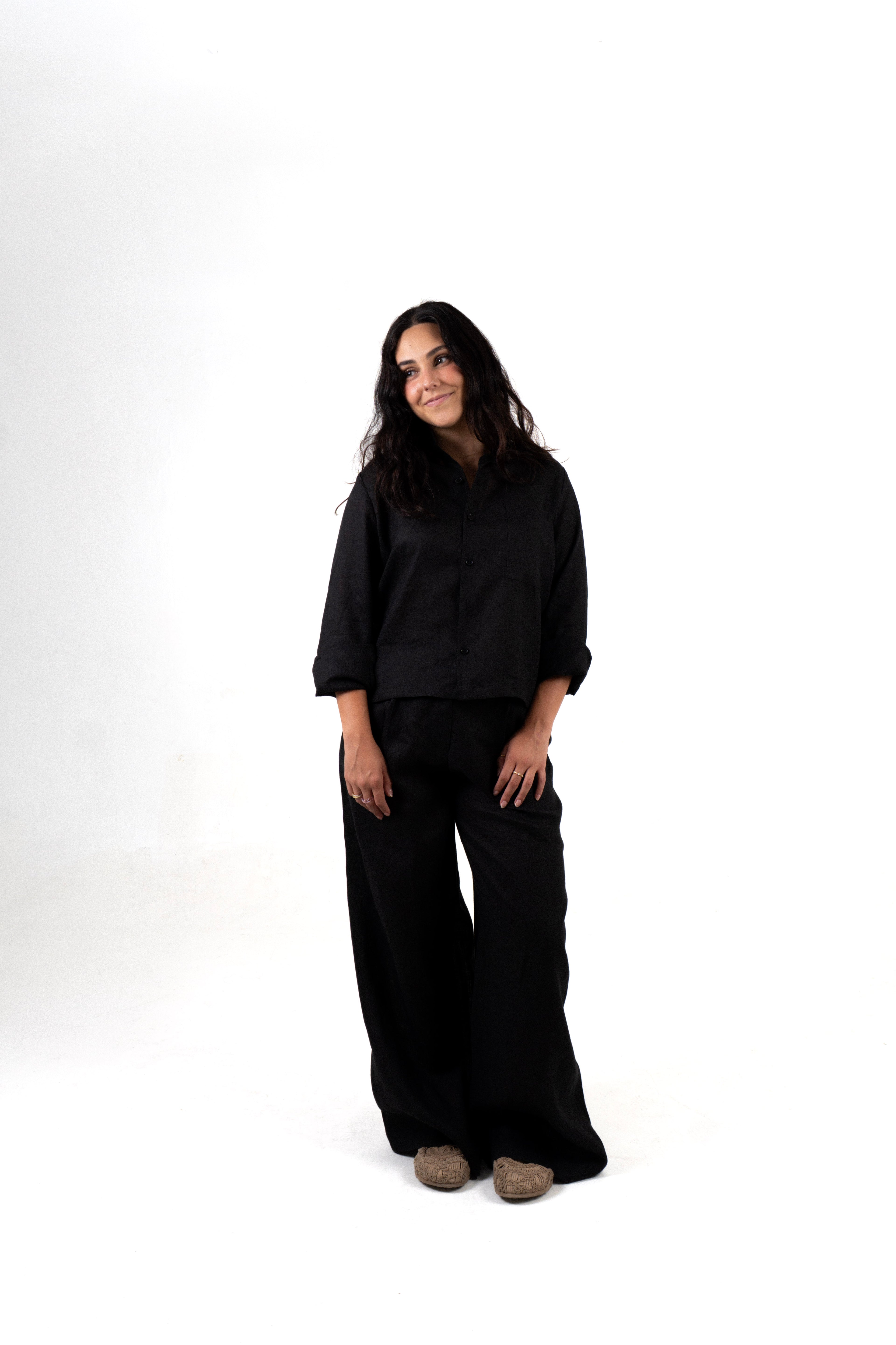 Pantalon Lino Palermo - Negro